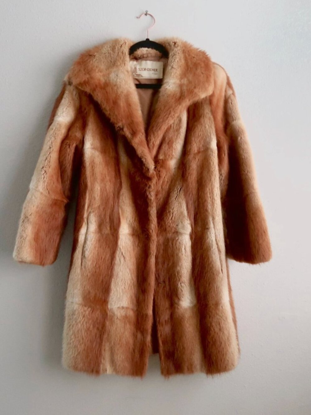 Vintage Szor-Diener Tulsa Autumn Haze Mink Fur Coat Full Length Whole Pelts